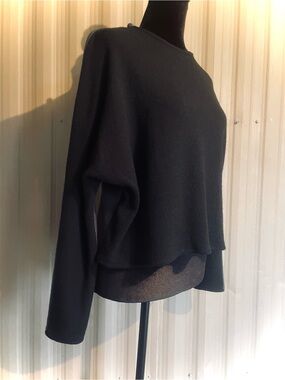 RARE VTG MONITOR Japanese Crop Sweater Dolman Wool Blend Hi Lo Minimalist M